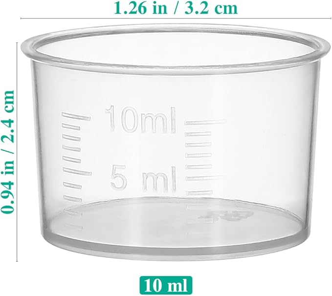 TOYANDONA Disposable Measuring Cup Set Pack of 100 Clear Plastic Measuring Cup - Image 2