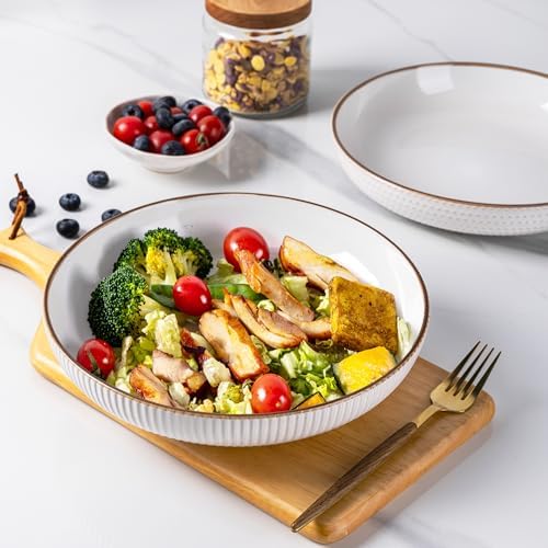 GBhome 9.5'' Large Pasta Bowls, 42 Ounce Stoneware Salad Bowls for