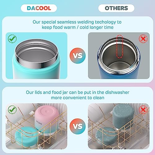 DaCool Kids Thermo for Hot Food Vacuum Stainless Steel Insulated Food