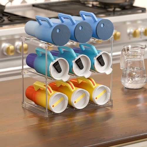 Yieach 4 Tier Stackable Water Bottle Organizer for Kitchen