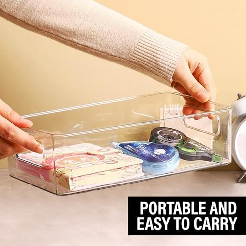 Clear Plastic Pantry Storage Bins, Kitchen Organizer