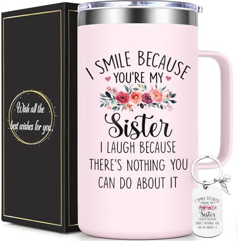 Lifecapido Sister Gifts, 20oz Stainless Steel Insulated Coffee Mug Set