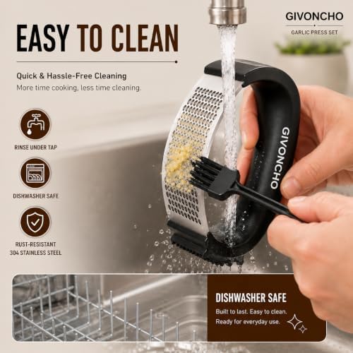 Garlic Press Rocker Set, Stainless Steel