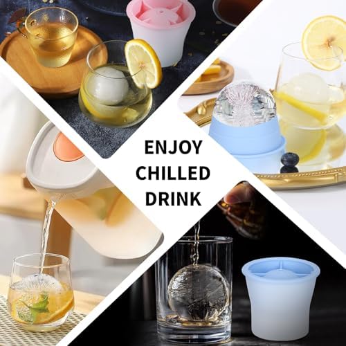 Ice Molds 6 PCS, Silicone Sphere Ice Mold Maker, Stackable Easy