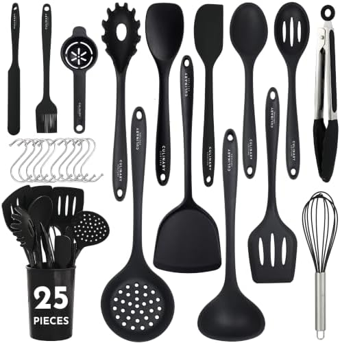 25 PCs Silicone Cooking Utensils Set - Non-Stick Silicone Kitchen