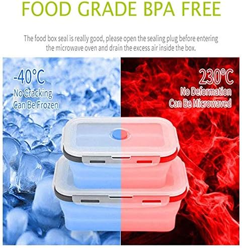Set of 4 Collapsible Foldable Silicone Food Storage Container With BPA