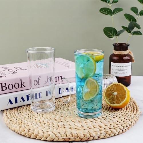 Highball Glasses Set of 12-8oz Tall Water Glasses for Mojito, Whiskey