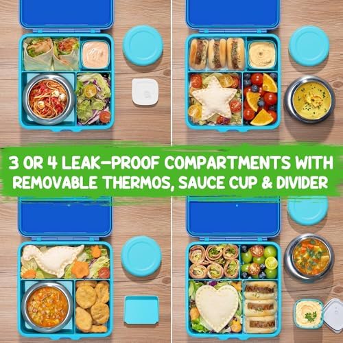Fimibuke 60oz Leakproof Bento Lunch Box with 8.5oz Thermo