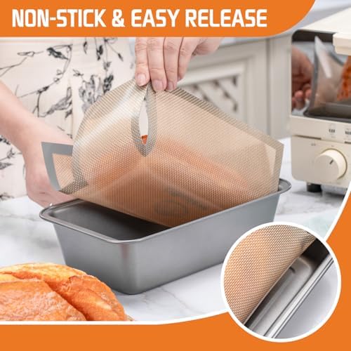 2 pack Silicone Bread Loaf Pan Liners, Nonstick and Reusable Bread pan