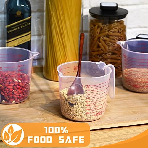 12 Pcs 4 Cup/32 oz Plastic Measuring Cups with Handle