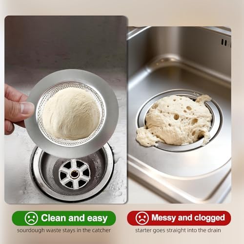 3 Pack Sourdough Drain Catcher, 4.5" Sink Drain Strainer