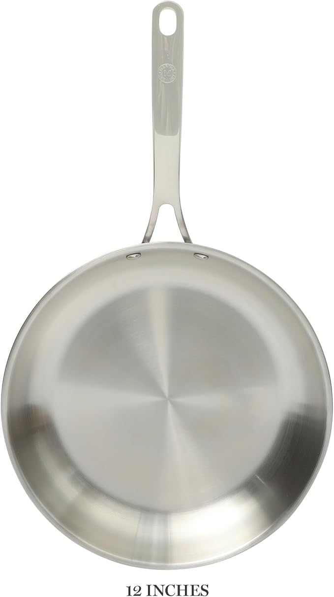 Martha Stewart Castelle Large 12" Stainless Steel Frying Pan Non Toxic Fry Pan - Image 4