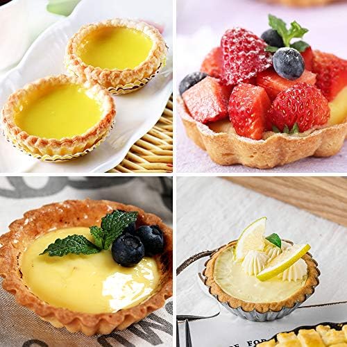 DaKuan 12 Packs Egg Tart Mold, Cupcake Cake Muffin Mold Mini Pie Pans