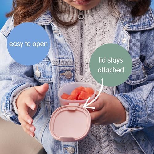 b.box Snack Tubs 3-Pack, Food Containers for Lunch, 4oz + 2oz Sauce