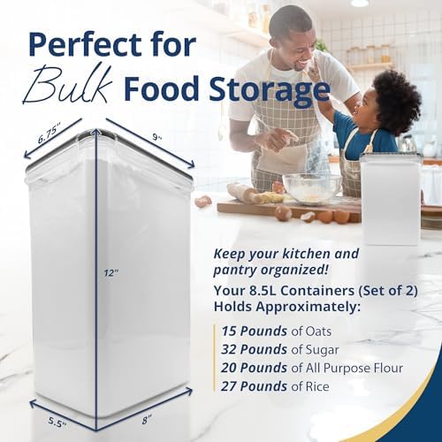 Reli. Airtight Food Storage Containers Stackable 8.5L Flour Sugar