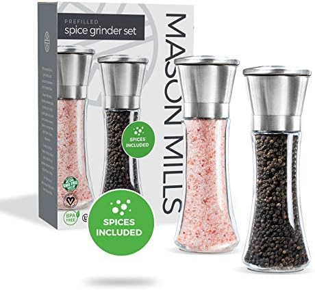 Mason Mil Stainless Steel Salt and Pepper Grinder Set