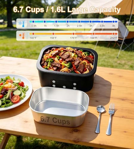 Gorgeous Cordless Electric Lunch Box, 6.7 Cups, 15600mAh
