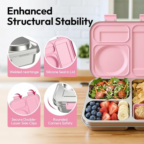 Stainless Steel Bento Lunch Box with 8oz Insulated Food Jar, 3