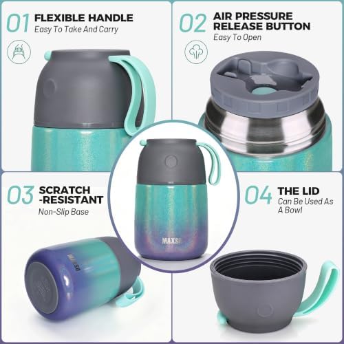 Insulated Thermo Soup Jar for Kids & Adults, 17 oz Stainless Steel