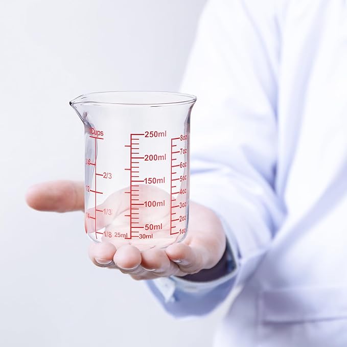 Ackers Glass Measuring Cup 1 Cup, 8oz Borosilicate Liquid Measuring Cup - Image 7