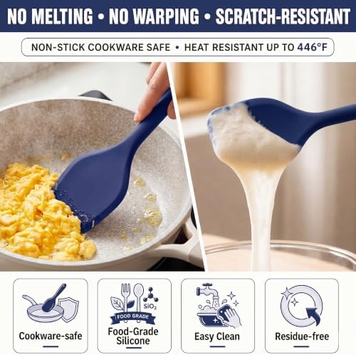 Kitchen Utensils Set, 9 PCS Silicone Cooking Utensils, Navy Blue