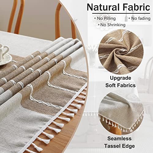 JIALE Tablecloths for Rectangle Tables, Cotton Linen Table Cloth