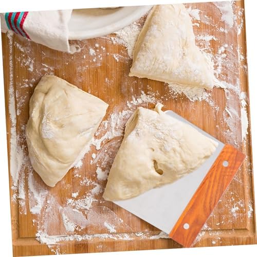 Stainless Steel Flour Scraper Dough Cutter with Wood Handle