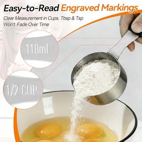 BINGBING- Magnetic Measuring Cups and Spoons Set of 13, Stainless