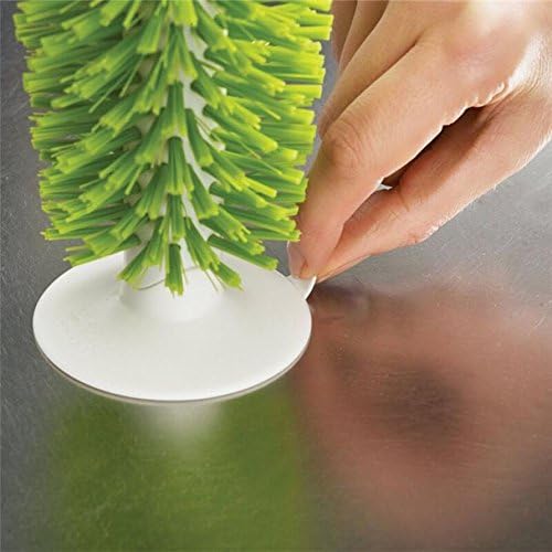 Brush-Up Glass Brush with Suction Cup Upright Stays in Sink Bristle Scrub - Image 7