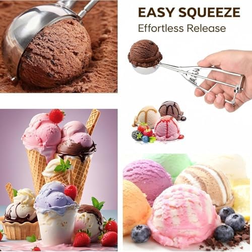 Ice cream spoon,3Pcs Cookie Scoop Set,Stainless steel ice cream scoop