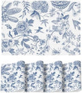 Artoid Mode Blue Floral Brids Spring Vinyl Placemats Set of 4