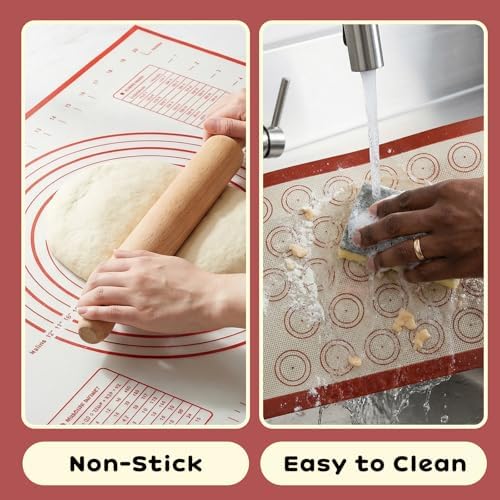 Non-stick Silicone Baking Mat Set of 7, Red