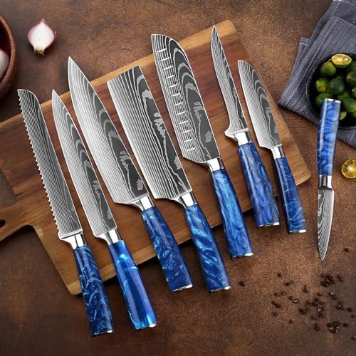 SENKEN 16-Piece Knife Block Set, Blue