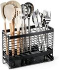 Utensil Holder, Drying Rack with Automatic Drain Tray for Kitchen