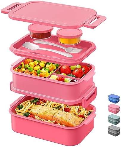 DaCool Adults Bento Box Lunch Box - Stackable All-in-One Leakproof