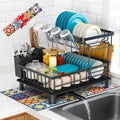 2-Tier Large Detachable Dish Drying Rack, Black