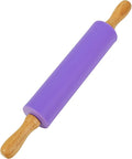 Koogel Rolling Pin for Baking, 12 Inch Non-Stick Silicone Surface, Wooden by KOOGEL