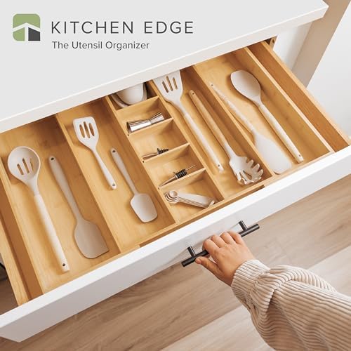 KitchenEdge Utensil & Junk Drawer Organizer, 16-28 in, Bamboo