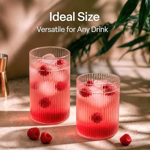 MIAMIO - Drinking Glasses Set of 8 / Water Glasses (9.5 oz) - Senita