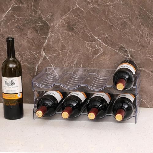 SUOXING Stackable Water Bottle Organizer for Cabinet,Large Compartment