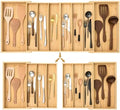Kathfly Extra Large Drawer Organizer Kitchen Utensils Expandable 21.4