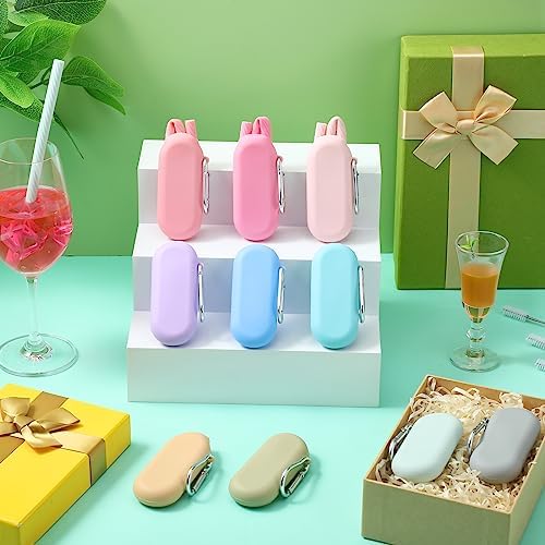 Irenare 20 Sets Reusable Travel Straws with Case Silicone Collapsible