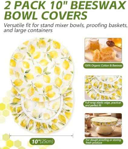 10 Inch Reusable Beeswax Bowl Covers, Cotton