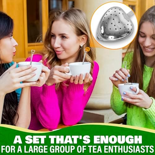 10 Pcs Heart Tea Infuser, 5.52 In, Stainless Steel Steeper