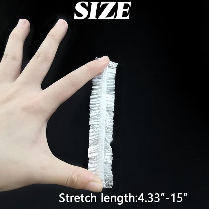 TIHOOD 300PCS Disposable Plastic Food Cover Wrap Elastic Food Lids Refrigerator - Image 2