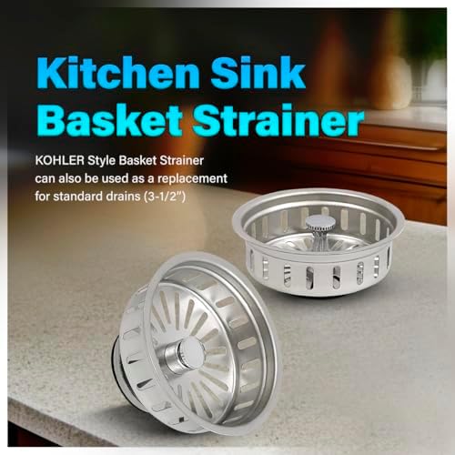 Highcraft 97353 Sink Basket Strainer Replacement, 3.5"