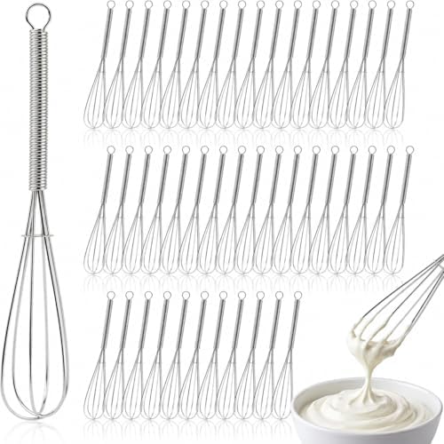 50 Pack Mini Whisk Stainless Steel - 6 Inch Small Whisks for Cooking
