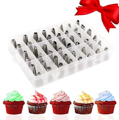 48-Piece Numbered Piping Tips, Cookie Icing Tips, Cookie Decorating