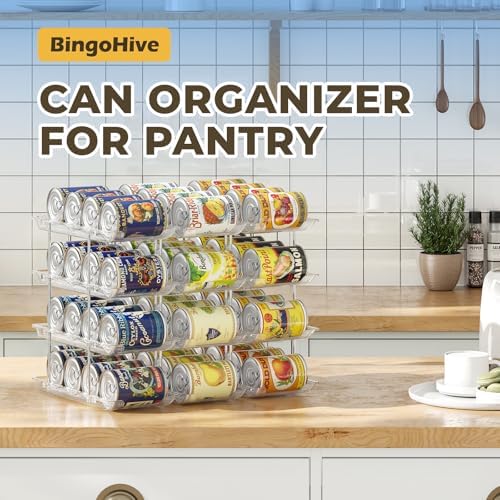 Can Organizer for Pantry Stackable AND Rolling Soda Can Dispenser for
