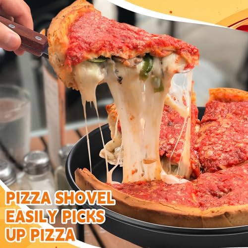Reallnaive 3 Pcs Pizza Pan Set 12 Inch Deep with Spatula and Gripper